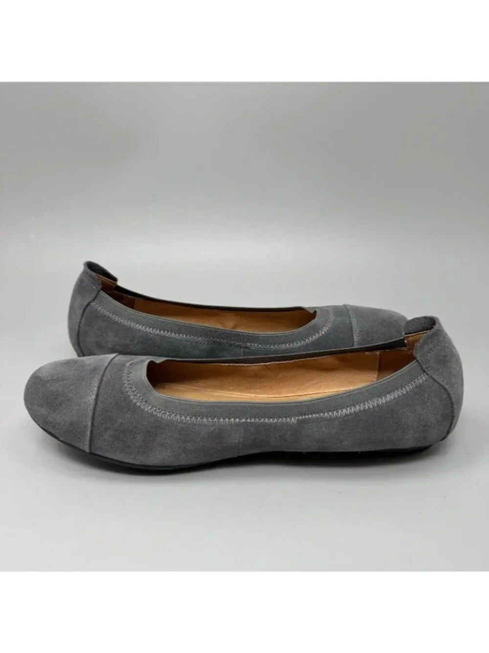 Josef Seibel Womens Pippa Gray Leather Suede Padded Comfort Flats Size 10 US